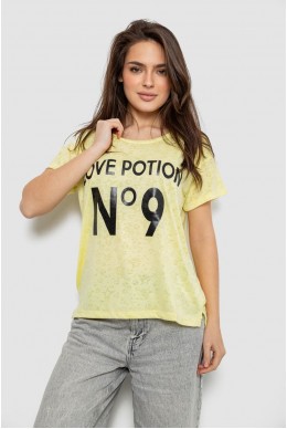 Футболка женская с принтом, цвет желтый, 244R2073-1