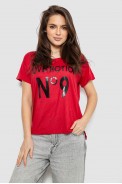 Футболка женская с принтом, цвет красный, 244R2073-1 - фото № 0