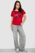 Футболка женская с принтом, цвет красный, 244R2073-1 - фото № 1