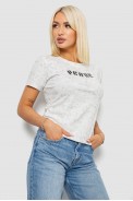 Футболка женская с принтом, цвет молочный, 221R3315 - фото № 2