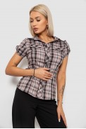 Рубашка женская в клетку, цвет темно-пудровый, 230R065 оптом - фото № 0