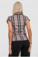 Рубашка женская в клетку, цвет темно-пудровый, 230R065 оптом - фото № 3