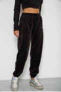 Спортивні штани велюрові жіночі на флісі  -уцінка, колір чорний, 238R58645-U - фото № 2