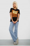 Футболка жіноча з принтом, колір чорний, 244R2805 - фото № 1