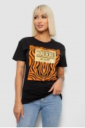 Футболка жіноча з принтом, колір чорний, 244R2805 - фото № 0