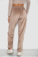 Спортивные штаны велюровые женские на флисе  -уценка, цвет светло-бежевый, 238R58649-1-U-4 - фото № 3