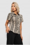Сорочка жіноча в клітинку, колір сіро-бежевий, 230R065 оптом - фото № 2