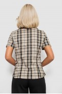 Сорочка жіноча в клітинку, колір сіро-бежевий, 230R065 оптом - фото № 3