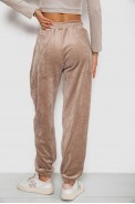 Спортивні штани велюрові жіночі на флісі  -уцінка, колір бежевий, 238R58645-U-3 - фото № 3