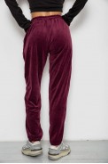 Спортивные штаны велюровые женские на флисе  -уценка, цвет бордовый, 238R58645-U-1 - фото № 3