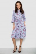 Платье софт c цветочным принтом, цвет голубой, 230R040-10 - фото № 0