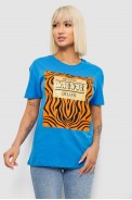 Футболка жіноча з принтом, колір блакитний, 244R2805 - фото № 0