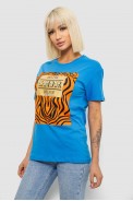 Футболка жіноча з принтом, колір блакитний, 244R2805 - фото № 2