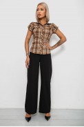 Рубашка женская в клетку, цвет коричневый, 230R065 - фото № 1