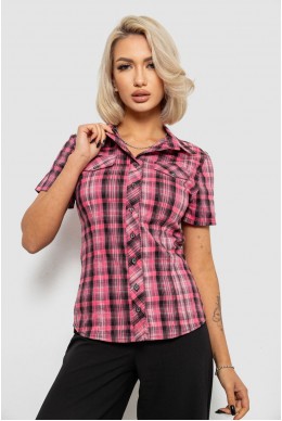 Сорочка жіноча в клітинку, колір малиновий, 230R065