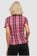 Рубашка женская в клетку, цвет малиновый, 230R065 - фото № 3