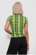 Рубашка женская в клетку, цвет салатовый, 230R065 оптом - фото № 3