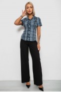 Рубашка женская в клетку, цвет синий, 230R065 оптом - фото № 1