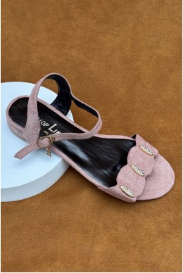 Босоножки женские, цвет пудровый, 243RE329