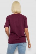 Футболка жіноча однотонна, колір сливовий, 129R8900-1 - фото № 3