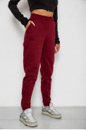 Спортивные штаны женские на флисе  -уценка, цвет бордовый, 238R58671-U-10 - фото № 2