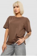 Футболка жіноча однотонна, колір коричневий, 129R8900-1 - фото № 2