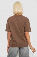 Футболка жіноча однотонна, колір коричневий, 129R8900-1 - фото № 3