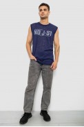 Майка чоловіча з принтом, колір синій, 244R352-5 - фото № 1