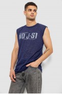Майка чоловіча з принтом, колір синій, 244R352-5 - фото № 2