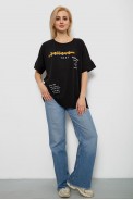 Футболка женская с принтом, цвет черный, 244R4020 - фото № 1