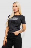 Футболка женская с принтом, цвет черный, 221R3302 - фото № 2