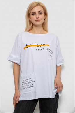 Футболка женская с принтом, цвет белый, 244R4020