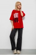 Футболка женская с принтом, цвет красный, 244R2015 - фото № 1
