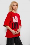 Футболка женская с принтом, цвет красный, 244R2015 - фото № 2