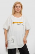 Футболка женская с принтом, цвет молочный, 244R4020 - фото № 0