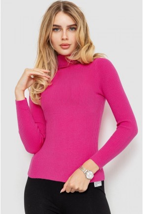 Стильний жіночий гольф у рубчик, колір рожевий, 204R001