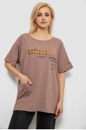 Футболка жіноча з принтом, колір мокко, 244R4020 - фото № 0