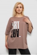 Футболка женская с принтом, цвет мокко, 244R2015 - фото № 0