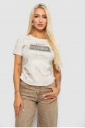 Футболка женская с принтом, цвет кремовый, 221R3302 - фото № 0
