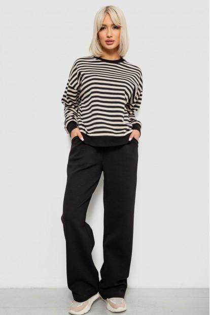 Спортивний костюм жіночий, колір чорно-бежевий, 244R1065AG