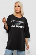 Футболка жіноча з принтом, колір чорний, 244R3012-5 - фото № 0