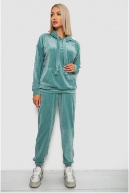 Спортивный костюм женский велюровый, цвет мятный, 241R1530-5