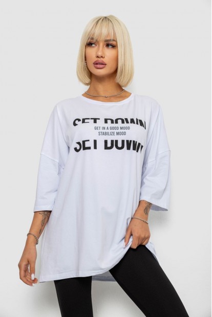 Футболка женская с принтом, цвет белый, 244R3012-5