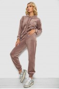 Спортивний костюм жіночий велюровий, колір темно-бежевий, 241R1530-5 оптом - фото № 2