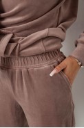 Спортивний костюм жіночий велюровий, колір темно-бежевий, 241R1530-5 оптом - фото № 4