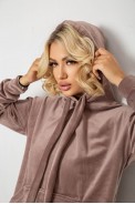 Спортивний костюм жіночий велюровий, колір темно-бежевий, 241R1530-5 оптом - фото № 5