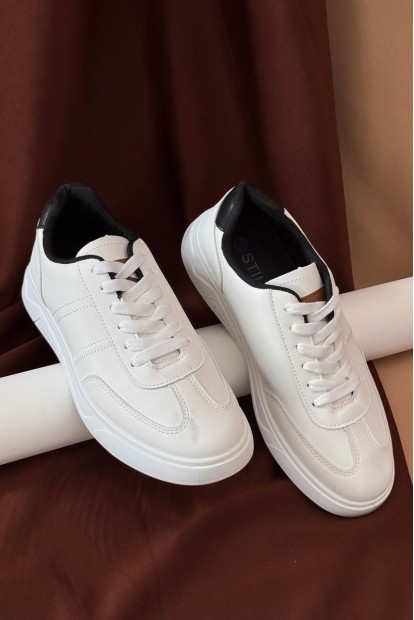 Кеди чоловічі, колір біло-чорний, 248RR122