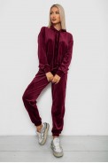 Спортивний костюм жіночий велюровий, колір бордовий, 241R1530-5 - фото № 0