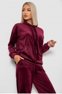 Спортивний костюм жіночий велюровий, колір бордовий, 241R1530-5 - фото № 1