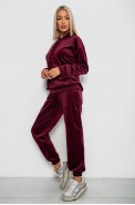 Спортивний костюм жіночий велюровий, колір бордовий, 241R1530-5 - фото № 2